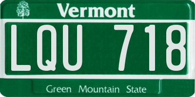 VT license plate LQU718