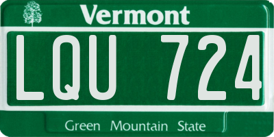 VT license plate LQU724
