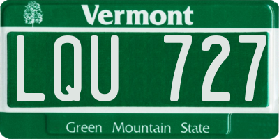 VT license plate LQU727
