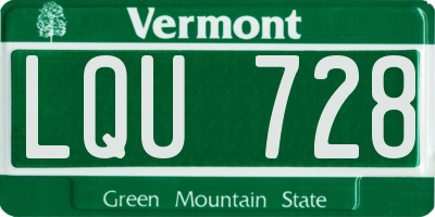 VT license plate LQU728