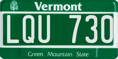 VT license plate LQU730