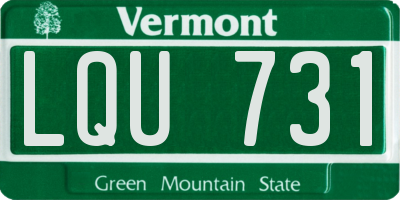 VT license plate LQU731