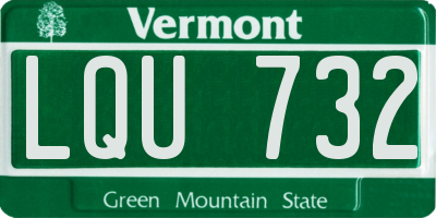 VT license plate LQU732