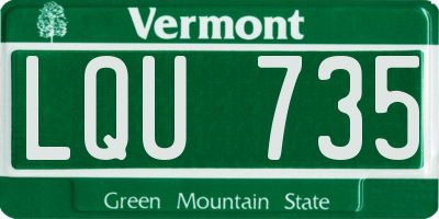 VT license plate LQU735
