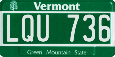 VT license plate LQU736
