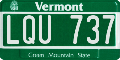 VT license plate LQU737