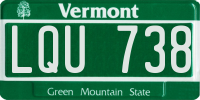 VT license plate LQU738