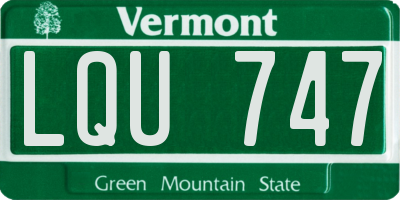 VT license plate LQU747