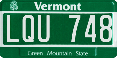 VT license plate LQU748