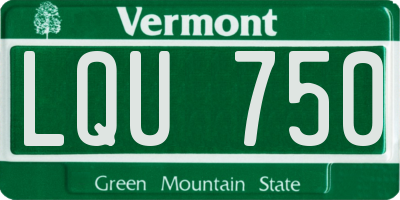 VT license plate LQU750