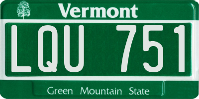 VT license plate LQU751