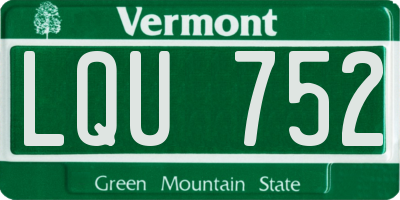 VT license plate LQU752