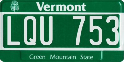 VT license plate LQU753