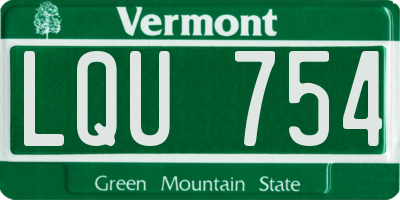 VT license plate LQU754
