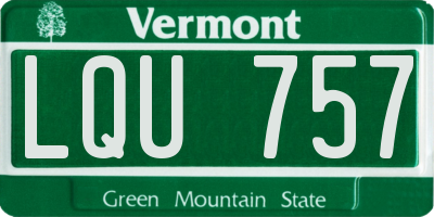 VT license plate LQU757