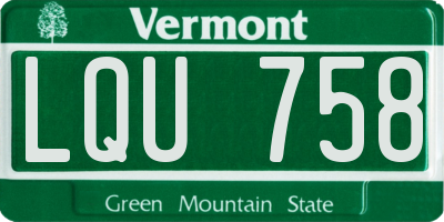 VT license plate LQU758