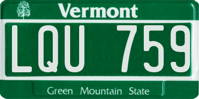 VT license plate LQU759