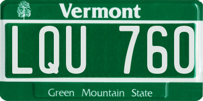VT license plate LQU760