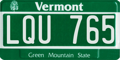 VT license plate LQU765