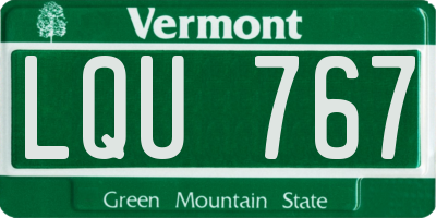 VT license plate LQU767