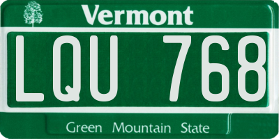 VT license plate LQU768