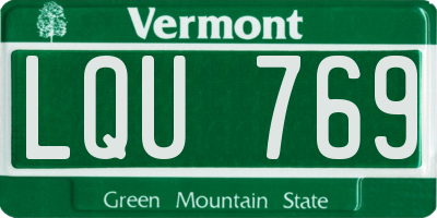 VT license plate LQU769