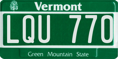 VT license plate LQU770