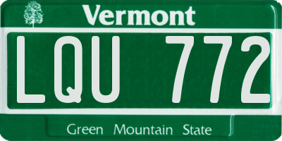 VT license plate LQU772