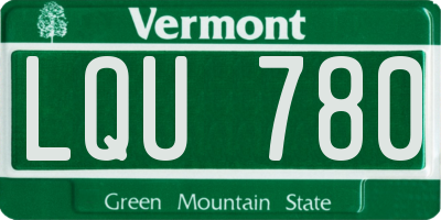 VT license plate LQU780