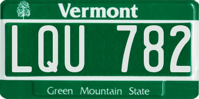 VT license plate LQU782