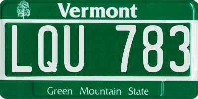VT license plate LQU783