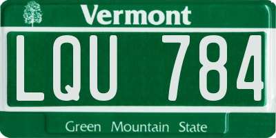 VT license plate LQU784