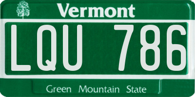 VT license plate LQU786