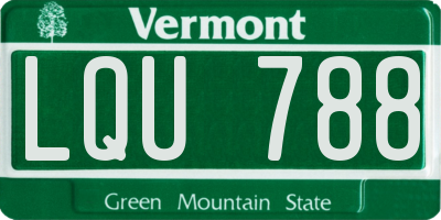 VT license plate LQU788