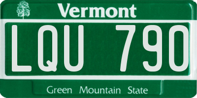 VT license plate LQU790