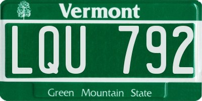 VT license plate LQU792