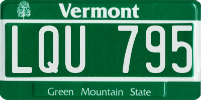 VT license plate LQU795