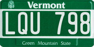 VT license plate LQU798