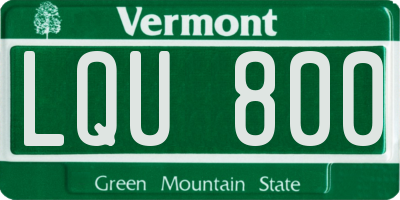 VT license plate LQU800
