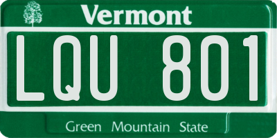 VT license plate LQU801