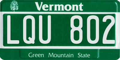 VT license plate LQU802