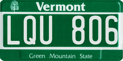 VT license plate LQU806