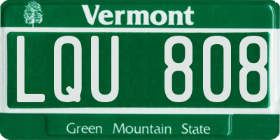 VT license plate LQU808