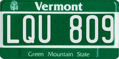 VT license plate LQU809