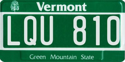 VT license plate LQU810