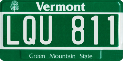 VT license plate LQU811