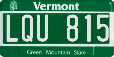 VT license plate LQU815