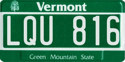 VT license plate LQU816
