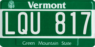 VT license plate LQU817