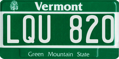 VT license plate LQU820